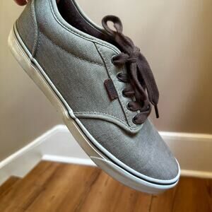 Vans brown canvas leather low top sneaker SIZE 10